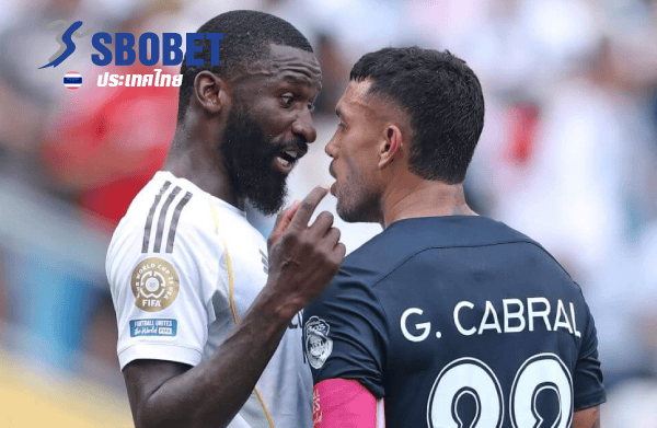 Antonio Rudiger and Gustavo Cabral clashed in the final stages of the game
